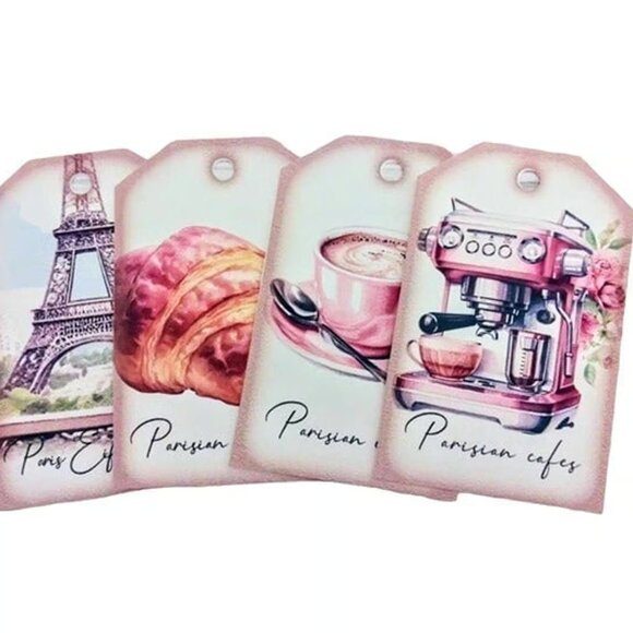 16 Pc Set! Pink Paris Life Extra Large Gift & Journal Tags! - Picture 3 of 6
